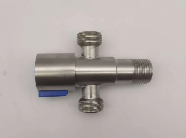 304 Stainless Steel Angle Valve with Two Outlets, Triangle Valve with Double Outlets