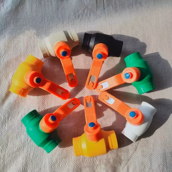 ダブルジョイントプラスチック PPR ボールバルブ鉄ハンドル完全 PPR 圧縮ボールチューブ