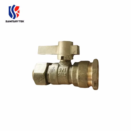 PEパイプおよび水道メーターに接続するためのロック付き真鍮ボールバルブ