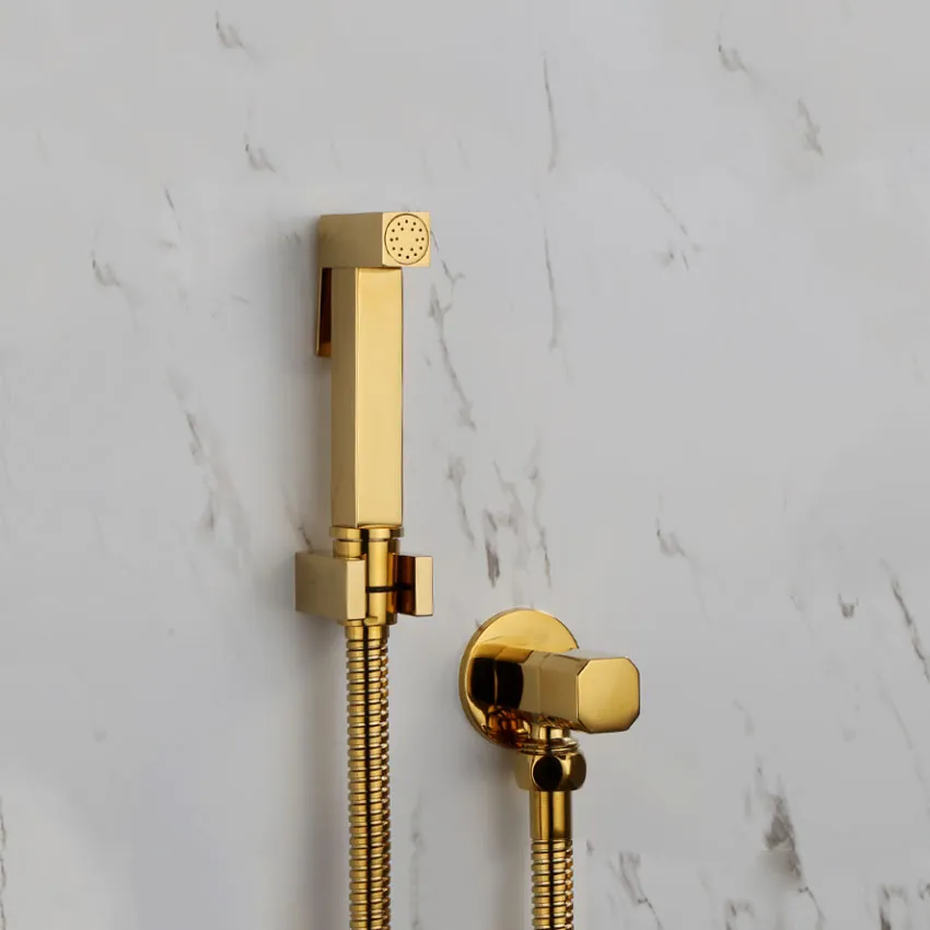 サニタリー真鍮スクエアポータブルバスルームビデ蛇口トイレビデスプレーセット