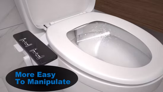 淡水スプレー付き薄型非電気温冷機械ビデ、デュアルノズル、簡単な取り付け、内部真鍮バルブ、EB8200 ステンレス鋼パイプ