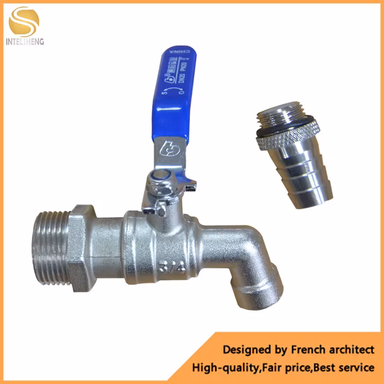 ガーデンビブコックタップ 冷水用シングルワッシャー付き、壁掛け、クロム