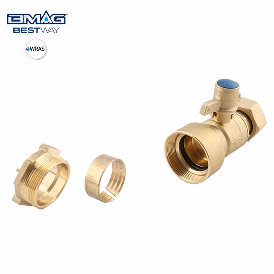 Bmag 真鍮計量バルブ - ストレートおよび直角 HDPE パイプ用真鍮製安全メカニカルロックボールバルブ/Cw617n Cw602n